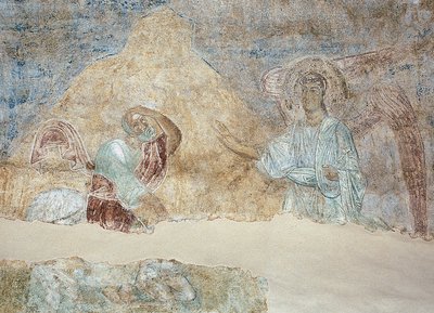 Balaam and the angel by Ancient Russian frescos