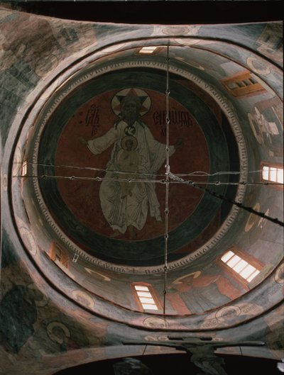 Jehovah. Dome painting in the Archangel Michael Cathedral of the Moscow Kremlin, 1652-1666 by Ancient Russian frescos