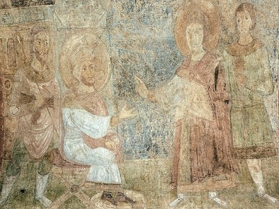 Saint George before the Emperor Diocletian by Ancient Russian frescos