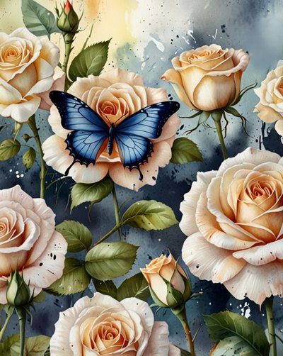 Serene Rose Butterfly by Anda Bieza