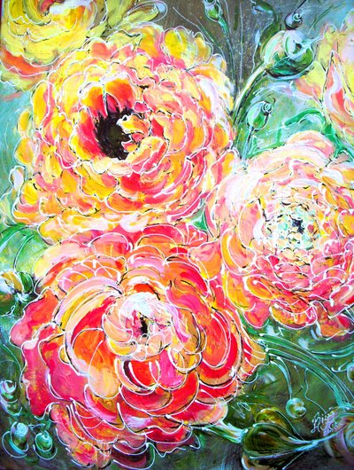 Vibrant Floral Blooms by Anda Bieza