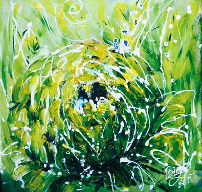 Vibrant Green Bloom by Anda Bieza