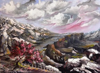 Vibrant Mountain Landscape by Anda Bieza
