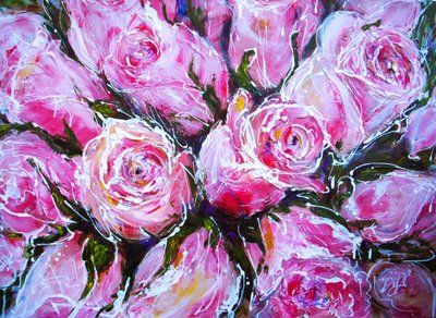 Vibrant Pink Roses by Anda Bieza