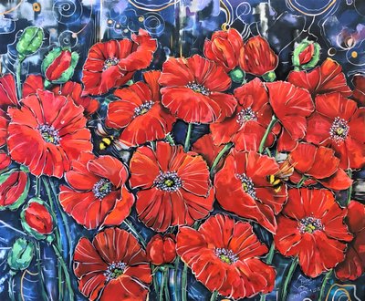 Vibrant Poppy Bloom by Anda Bieza