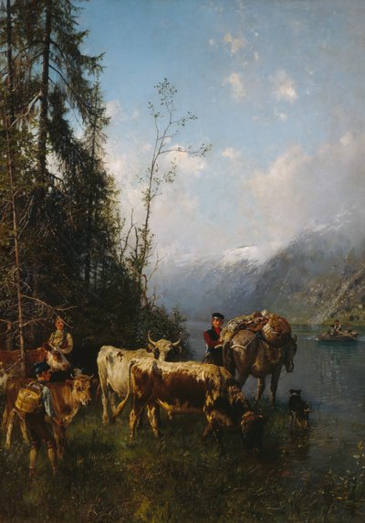 Fjord Landscape with Cows by Anders Askevold