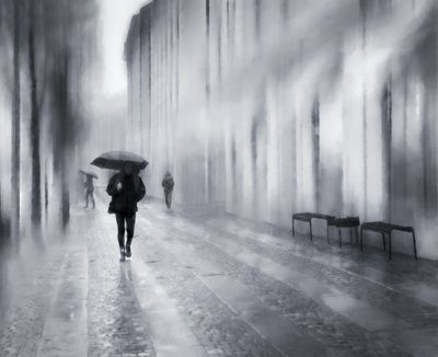 Rainy City Street by Anders Hammarstrom