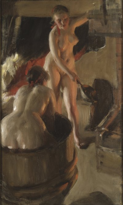 Girls from Dalarna Having a Bath by Anders Leonard Zorn by Anders Leonard Zorn