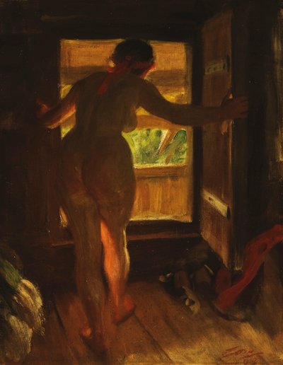 Mora Girl at an Open Door by Anders Leonard Zorn