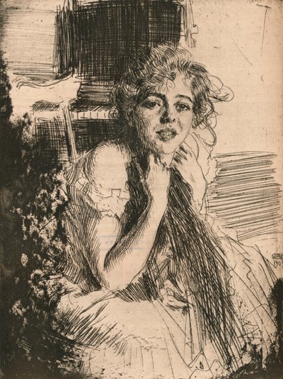 Portrait of Mlle Emma Rassmussen by Anders Leonard Zorn