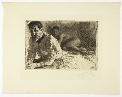 Augustus Saint Gaudens II (Saint Gaudens and His Model) by Anders Leonard Zorn