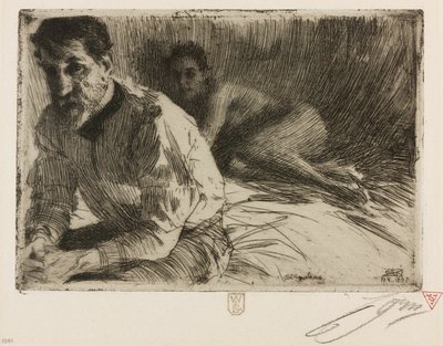Augustus Saint Gaudens II (Saint Gaudens and his model) by Anders Leonard Zorn