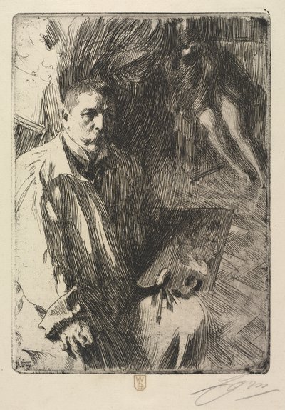Portrait of the Artist and His Model by Anders Leonard Zorn
