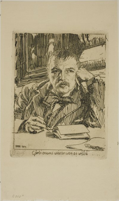 Self-Portrait with Inscription by Anders Leonard Zorn