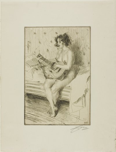 The Guitar Player by Anders Leonard Zorn