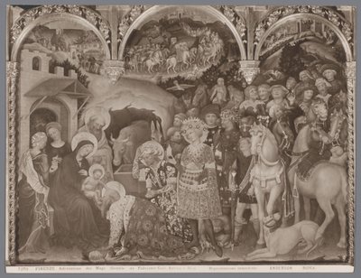 Photoreproduction of the Painting Adoration of the Magi by Gentile da Fabriano by Anderson (firma)