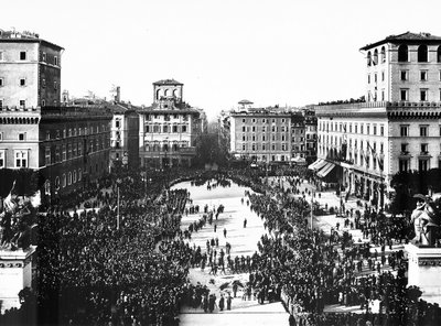 Piazza Venezia in Rome during the Fascist celebration commemorating the Unknown Soldier at the Altare della Patria (Altar of the Fatherland) by Anderson Anderson