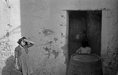 Little Girl with a Folding Box in School by Ando Gilardi