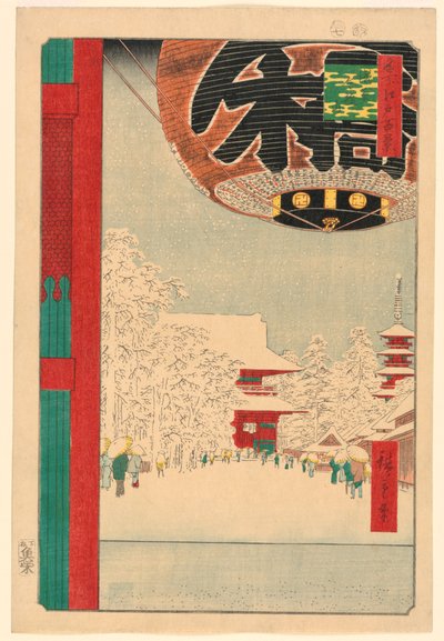 Asakua Temple, No 99 from One Hundred Famous Views of Edo by Ando Hiroshige