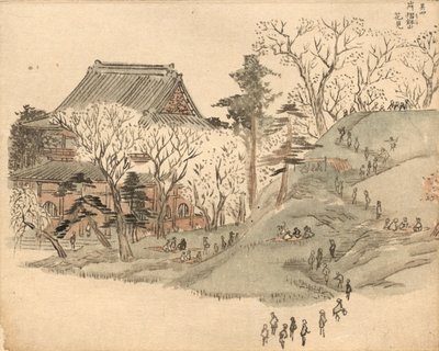 Cherry Blossom Festival at the Temple on Mt. Suribachi by Ando Hiroshige