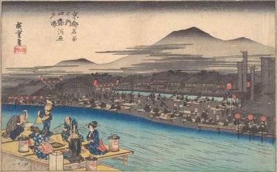 Cooling off in the Evening at Shijogawara by Ando Hiroshige