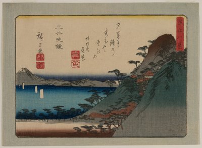 Evening Bell at Mii Temple from the Series Eight Views of Omi Province by Ando Hiroshige