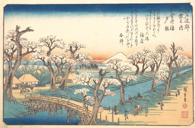 Evening Glow at Koganei Border by Ando Hiroshige