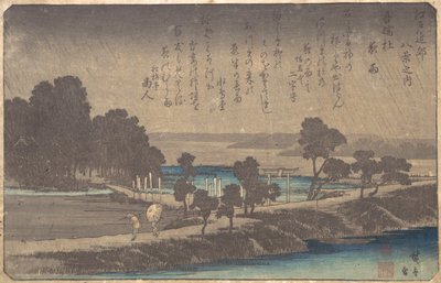 Evening Rain in Azuma Wood by Ando Hiroshige