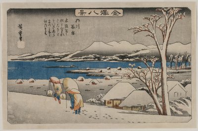 Evening Snow at Uchikawa (from the series Eight Views of Kanazawa) by Ando Hiroshige