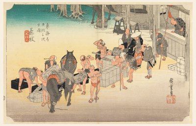 Fujiyeda Post Station, in The Fifty-Three Stations of the Tokaido Road by Ando Hiroshige