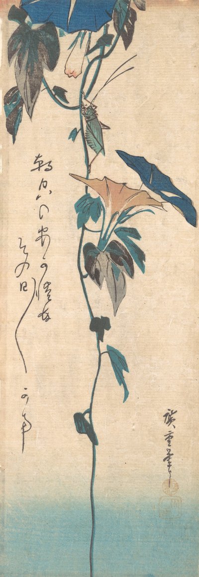 Grasshopper and Morning-glory Vine by Ando Hiroshige