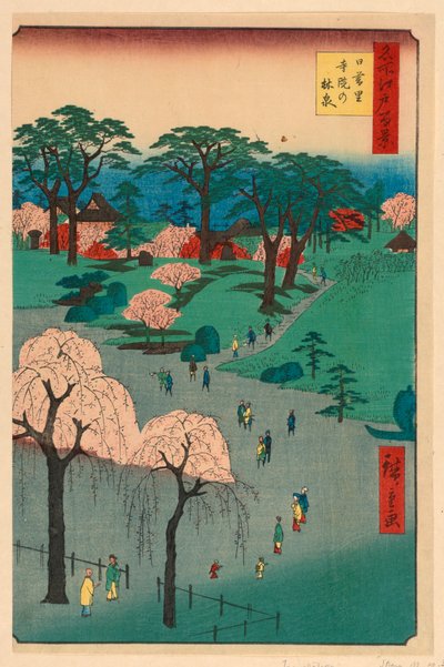 Nippori, Temple Gardens from the Series One Hundred Famous Views of Edo by Ando Hiroshige