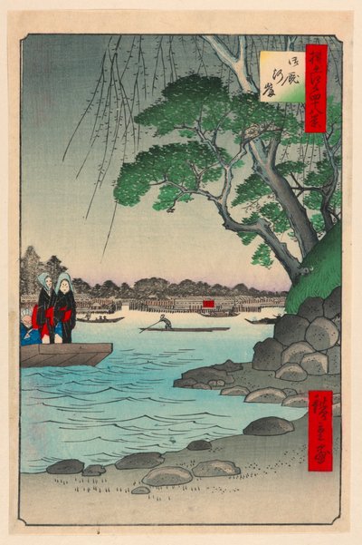 Omnaya Riverbank (Omnya-Gashi) from the Series One Hundred Famous Views of Edo by Ando Hiroshige
