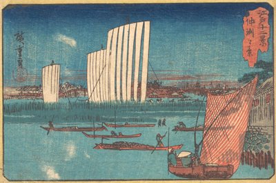 Sailing boats, from the series Twelve Views of Edo by Ando Hiroshige