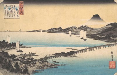 Sunset, Seta. Lake Biwa by Ando Hiroshige