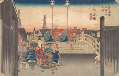 Stations One: Morning View of Nihonbashi, ca. 1833-34 by Ando Hiroshige