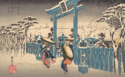 The Gion Shrine in Snow by Ando Hiroshige