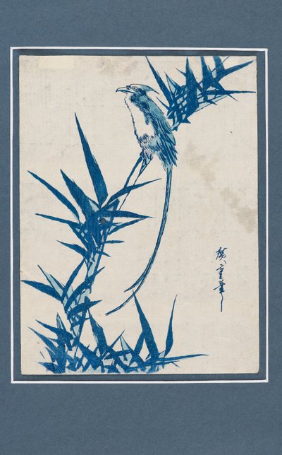 Bird on a Branch in Blue, c. 1820-1858 by Ando Hiroshige