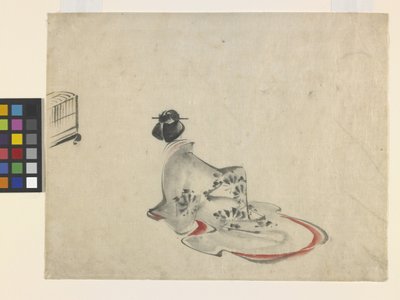 A Woman Bowing by Ando or Utagawa Hiroshige