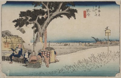 An Outdoor Tea Stall by Ando or Utagawa Hiroshige