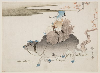 Cattleman and a Cow by Ando or Utagawa Hiroshige