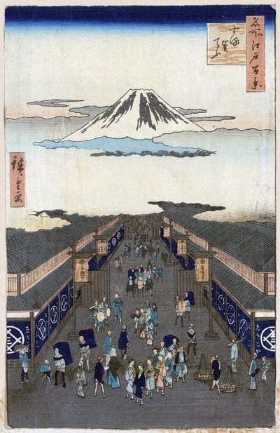 Surugacho (One Hundred Famous Views of Edo). Japanese print by Utagawa Hiroshige (1797-1858) by Ando or Utagawa Hiroshige