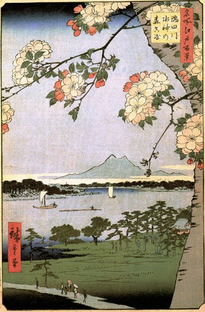 Massaki and the Suijin Grove by the Sumida River (One Hundred Famous Views of Edo) by Ando or Utagawa Hiroshige