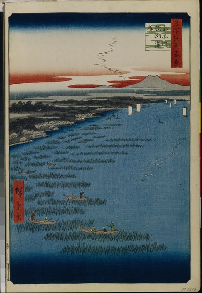 One Hundred Famous Views of Edo: Minami Shinagawa and Samezu Coast by Ando or Utagawa Hiroshige
