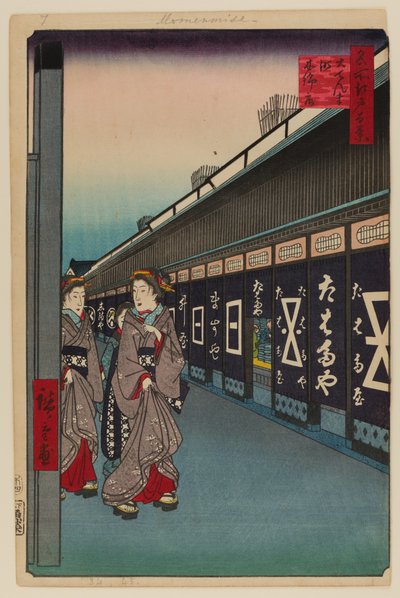 Cotton-Goods Lane, Odenma-cho by Ando or Utagawa Hiroshige