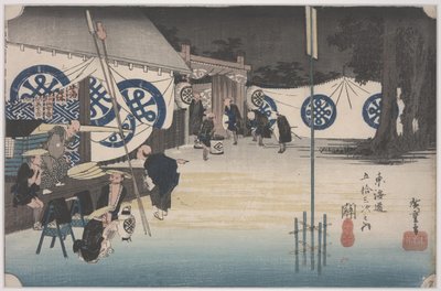 Early Departure from the Honjin by Ando or Utagawa Hiroshige