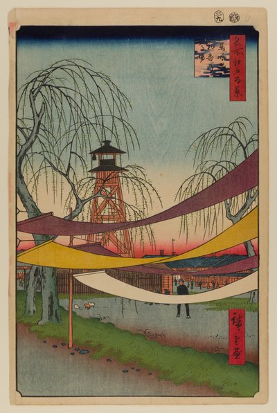 Hatsune Riding Grounds, Bakuro-cho by Ando or Utagawa Hiroshige