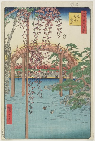 Kameido Tenjin Shrine, July 1856 by Ando or Utagawa Hiroshige