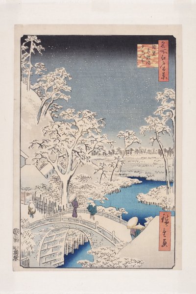 Meguro Drum Bridge and Sunset Hill by Ando or Utagawa Hiroshige