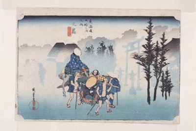 Mishima: Morning Mist by Ando or Utagawa Hiroshige
